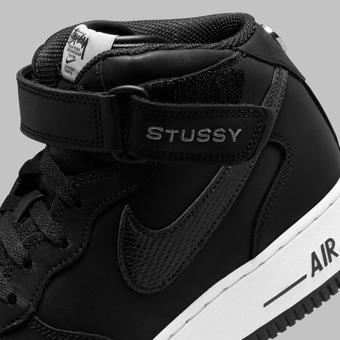 Stussy Nike Air Force 1 Mid Black Dj7840 001 Release Date 3