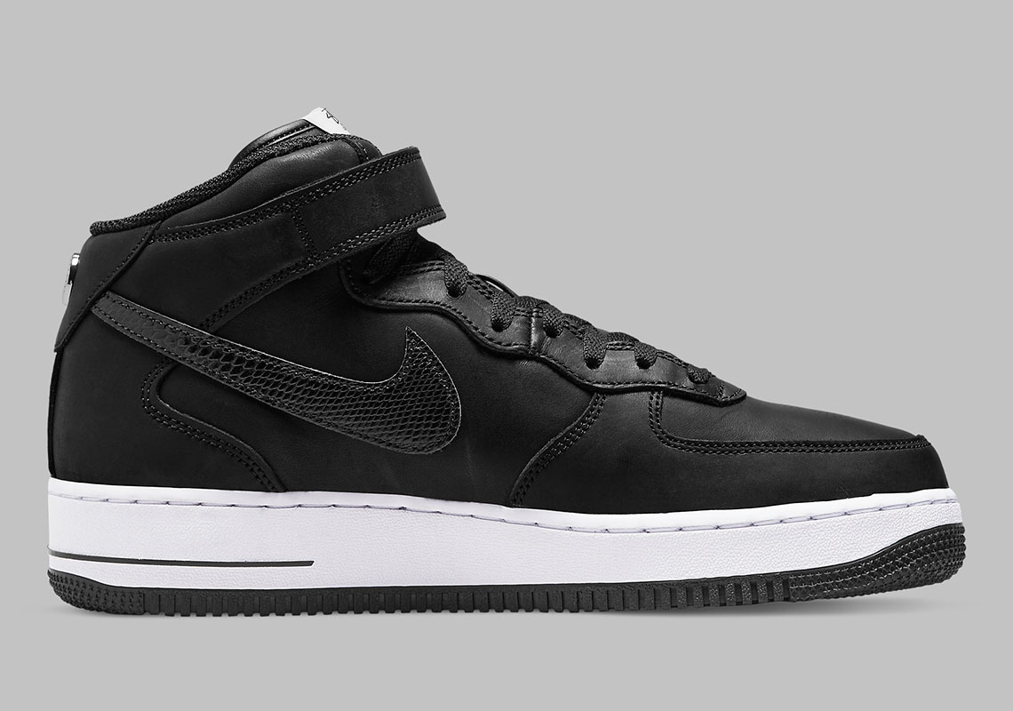 Stussy Nike Air Force 1 Mid Black Dj7840 001 Release Date 6
