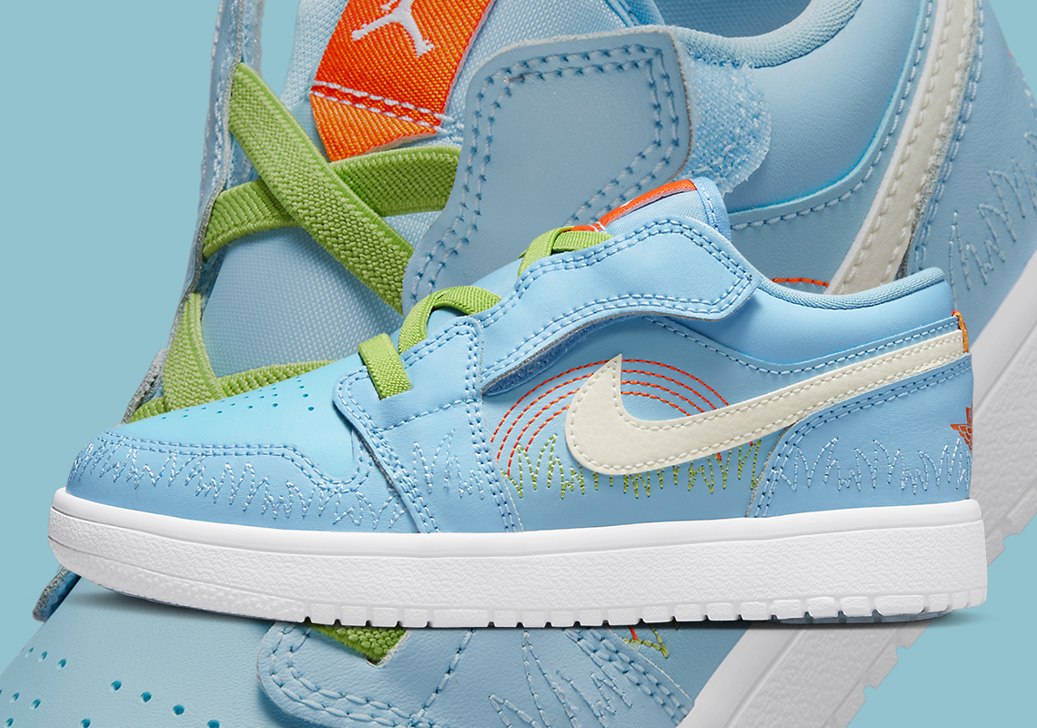 This Air Jordan 1 Low Creates A Playful Scenery Through Its Stitching