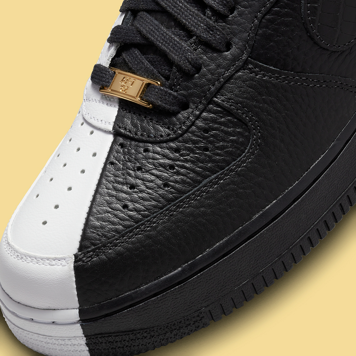 Nike Air Force 1 Black White Gold Dx6034 001 6