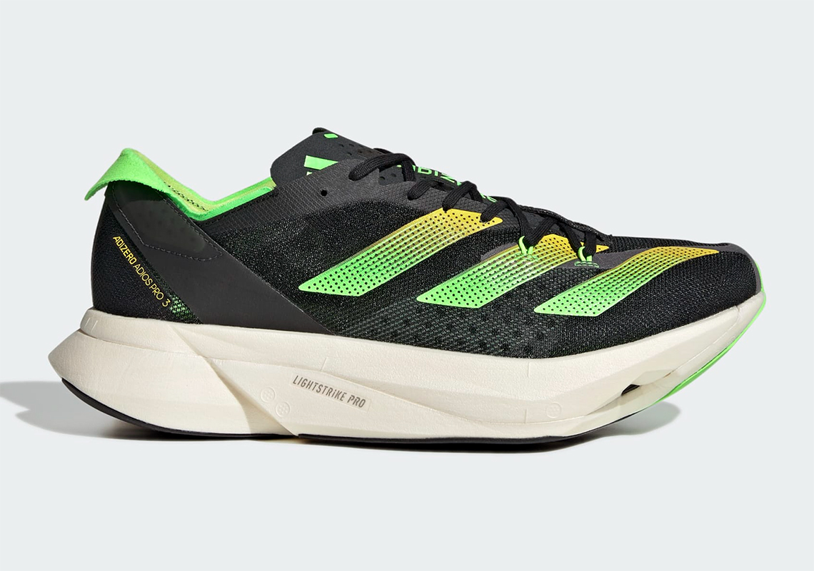 Adidas Adizero Adios Pro 3 Core Black Beam Yellow Solar Green Gx6251 1