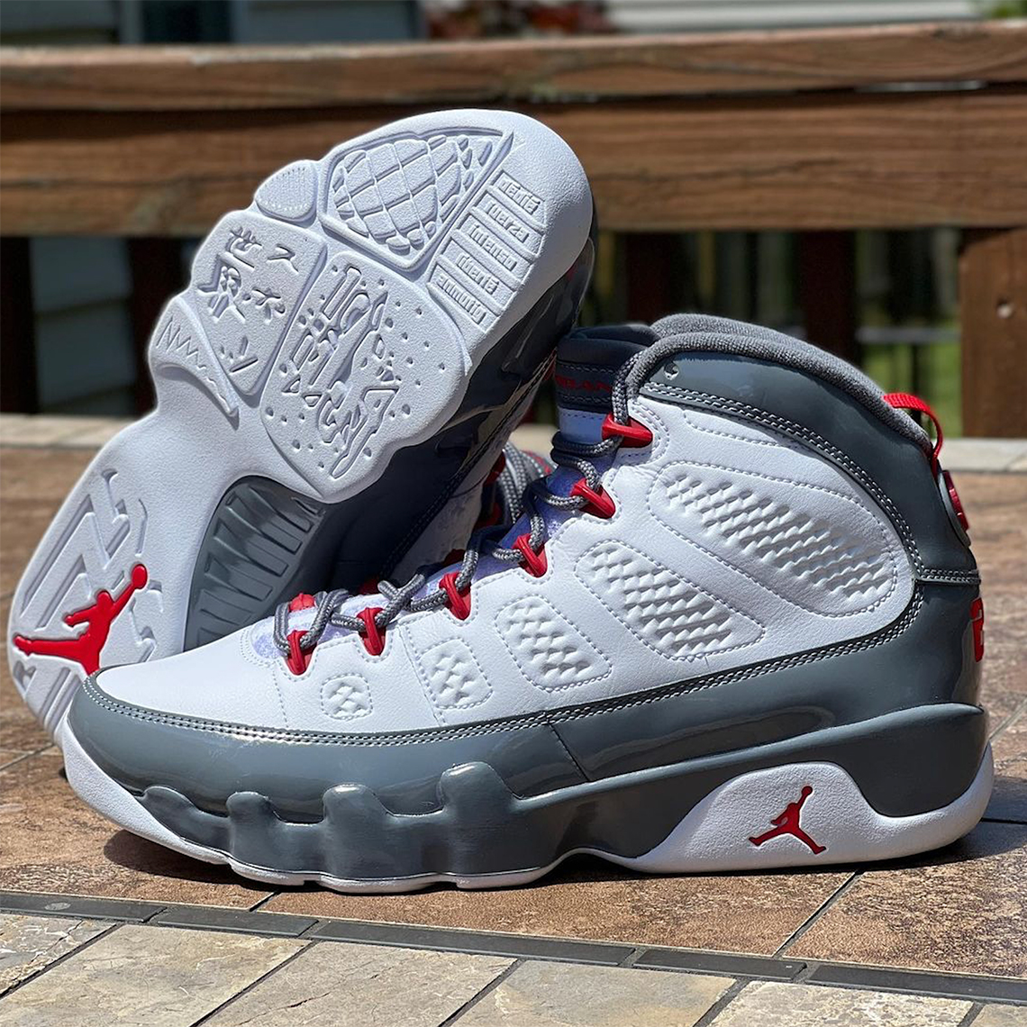 Air Jordan 9 White Fire Red Cool Grey 2