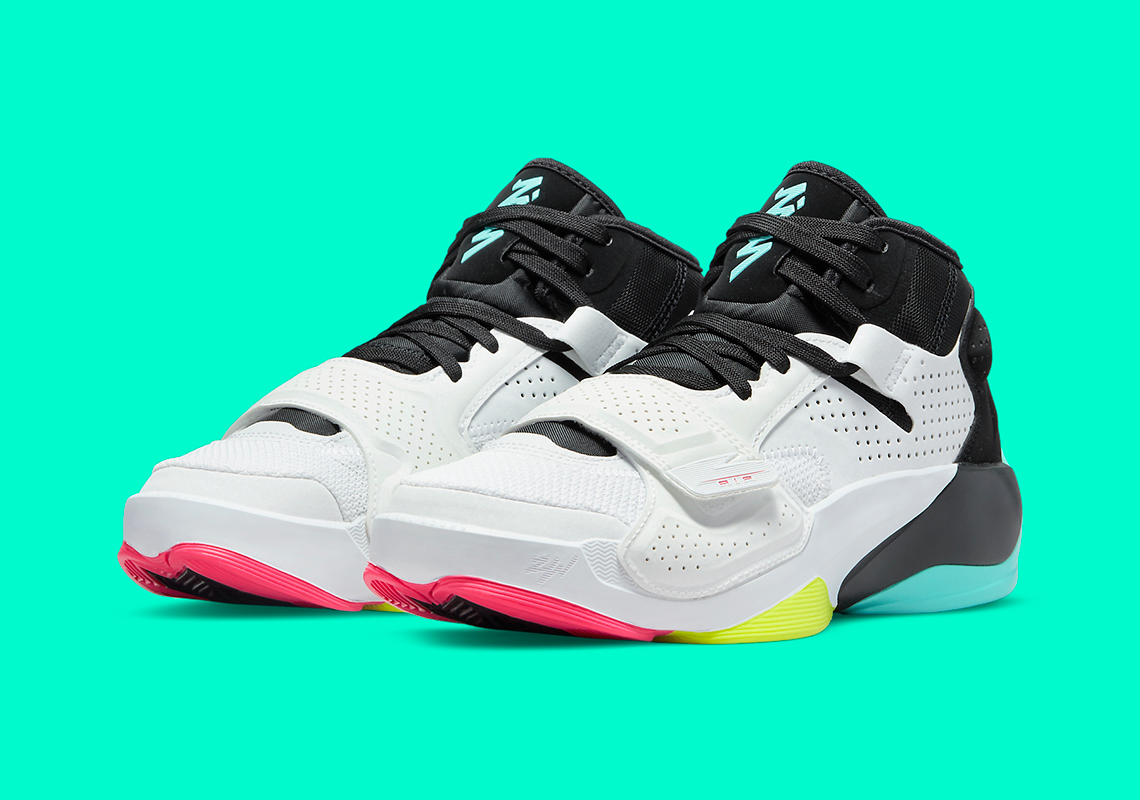 Jordan Zion 2 Gs White Volt Black Dynamic Turquoise Do9514 107