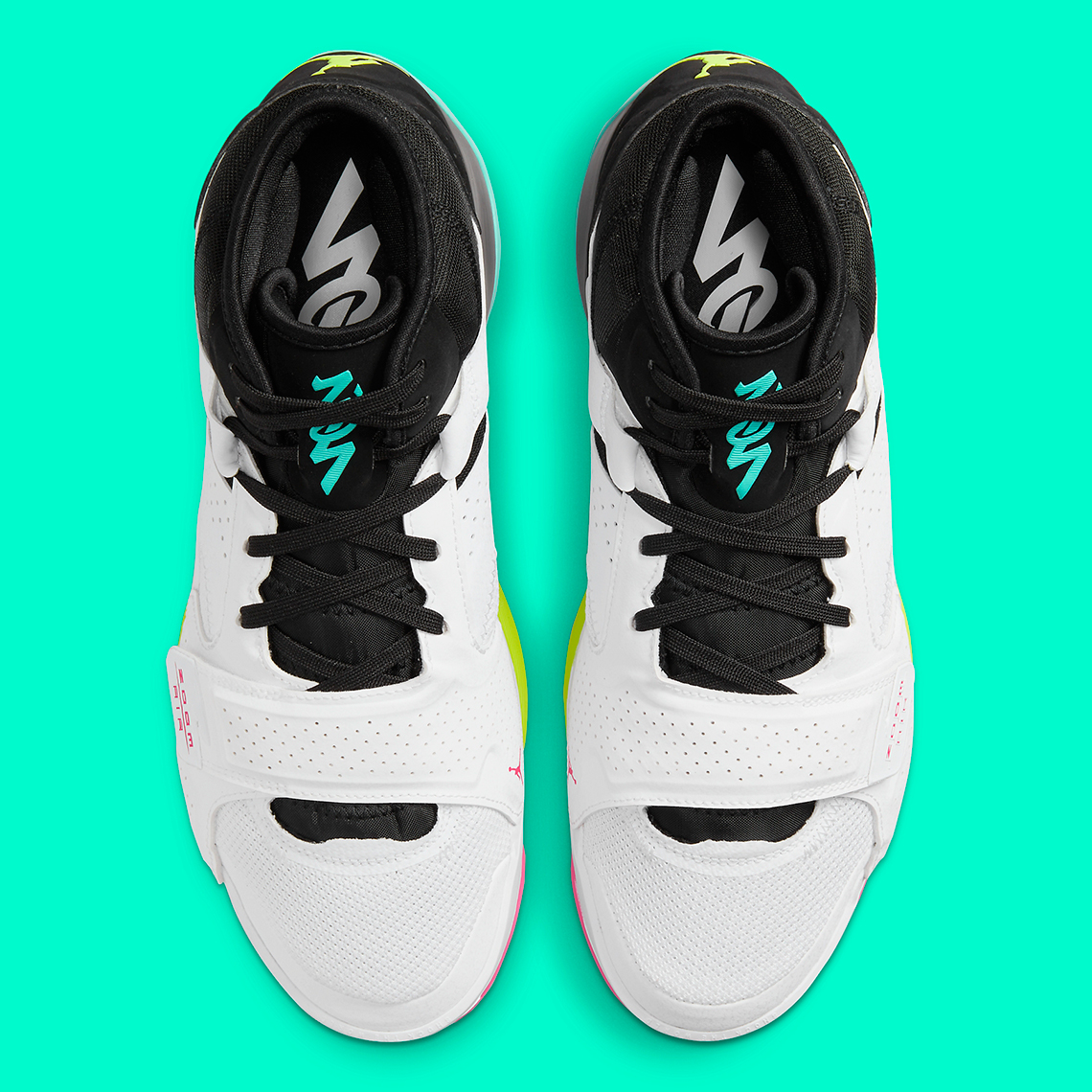 Jordan Zion 2 White Volt Black Dynamic Turquoise Do9161 107 1