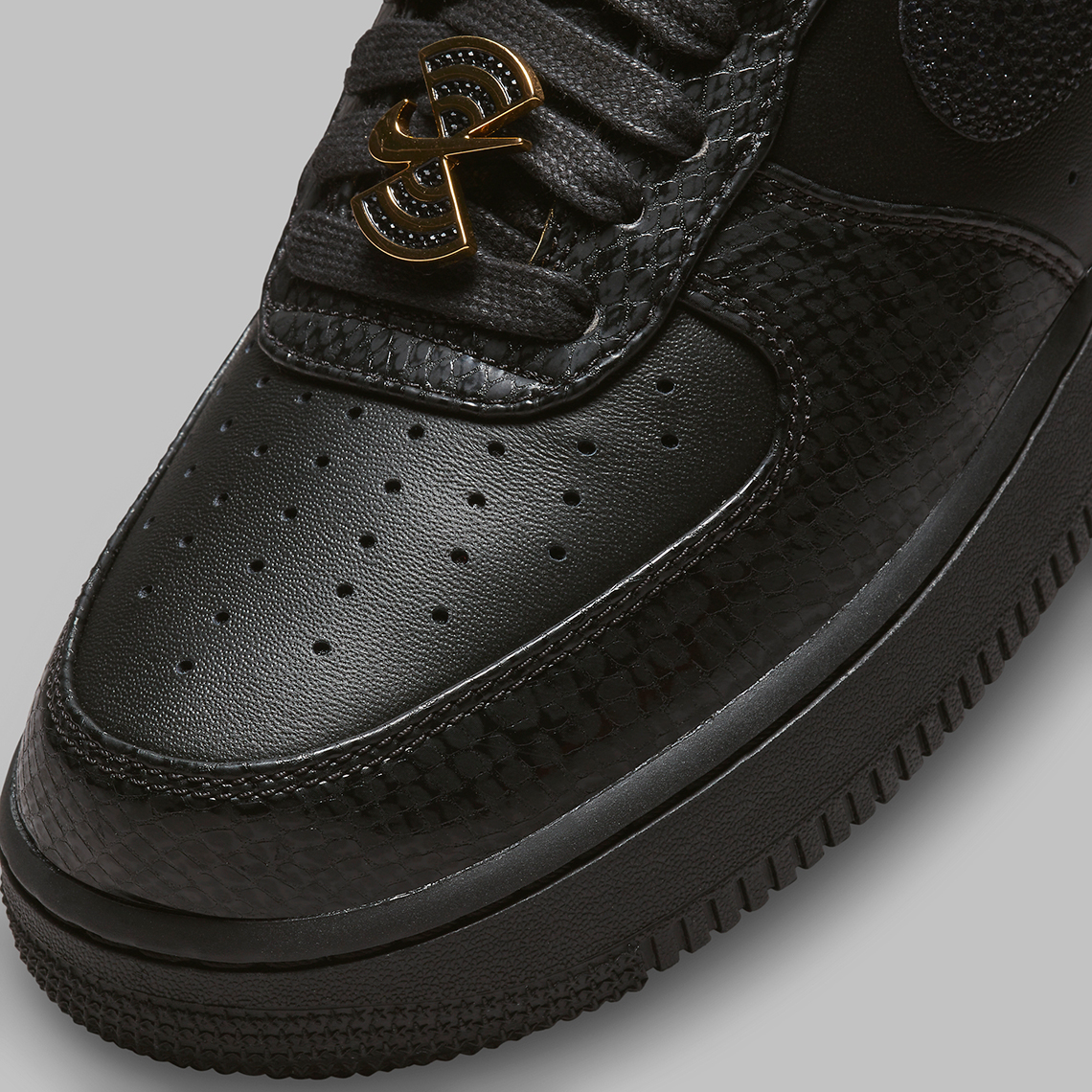 Nike Air Force 1 Low 40th Anniversary Black Gold Snakeskin 5