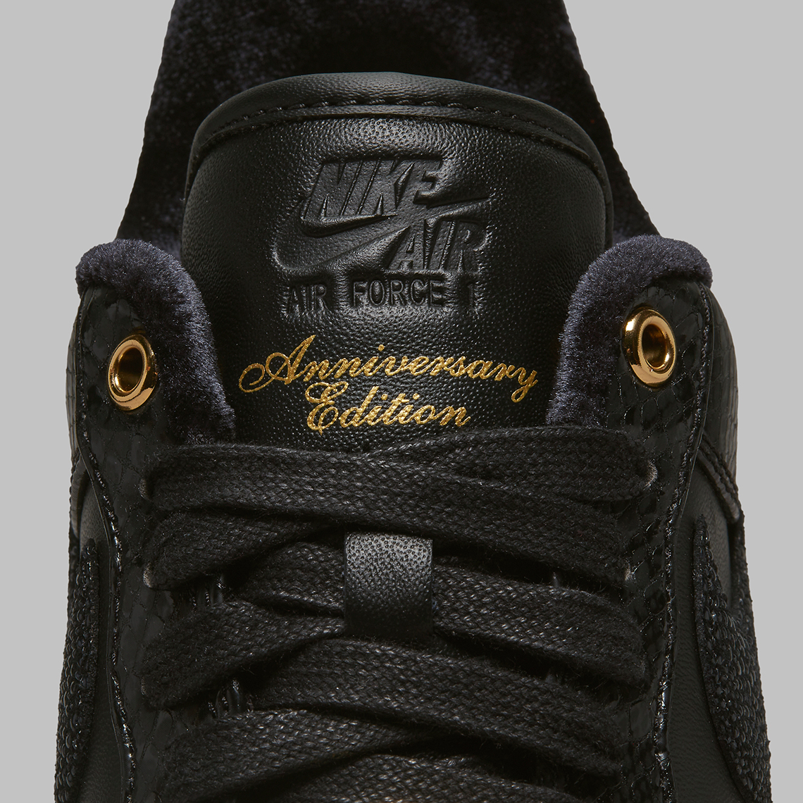 Nike Air Force 1 Low 40th Anniversary Black Gold Snakeskin9