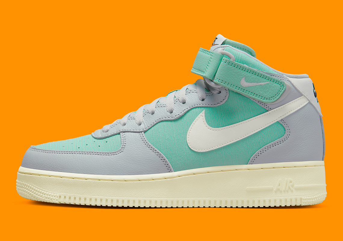 Nike Air Force 1 Mid Lx Grey Fog Sail Enamel Green Alpha Orange Dq8766 002 10