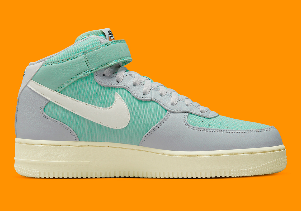 Nike Air Force 1 Mid Lx Grey Fog Sail Enamel Green Alpha Orange Dq8766 002 7