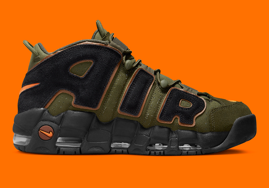 Nike Air More Uptempo Cargo Khaki Black Pecan Alpha Orange Dx2669 300 4