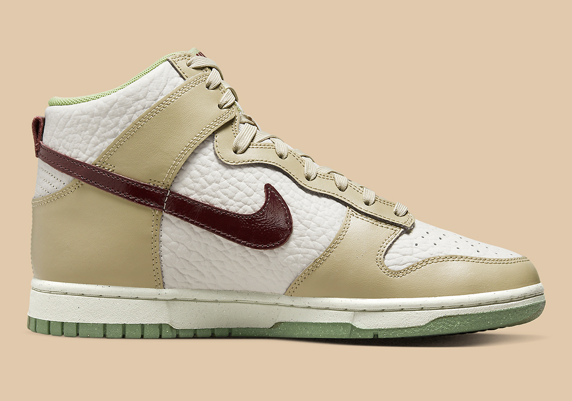 Nike Dunk High Tumbled Leather Tan Brown Green 7