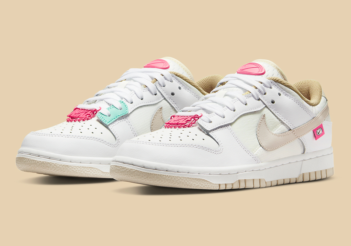 Pink And Teal Accent The Nike Dunk Low "Bling"