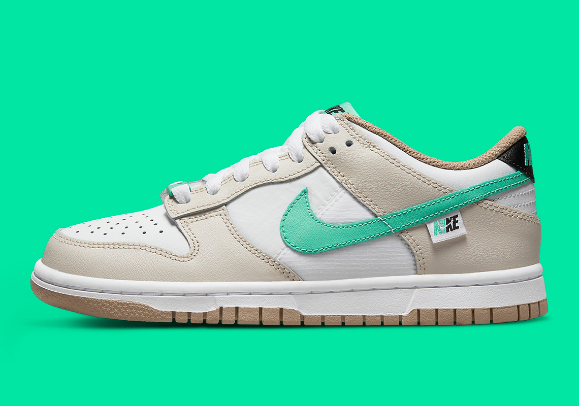 Nike Dunk Low Gs Tan White Green Dx6063 131 5