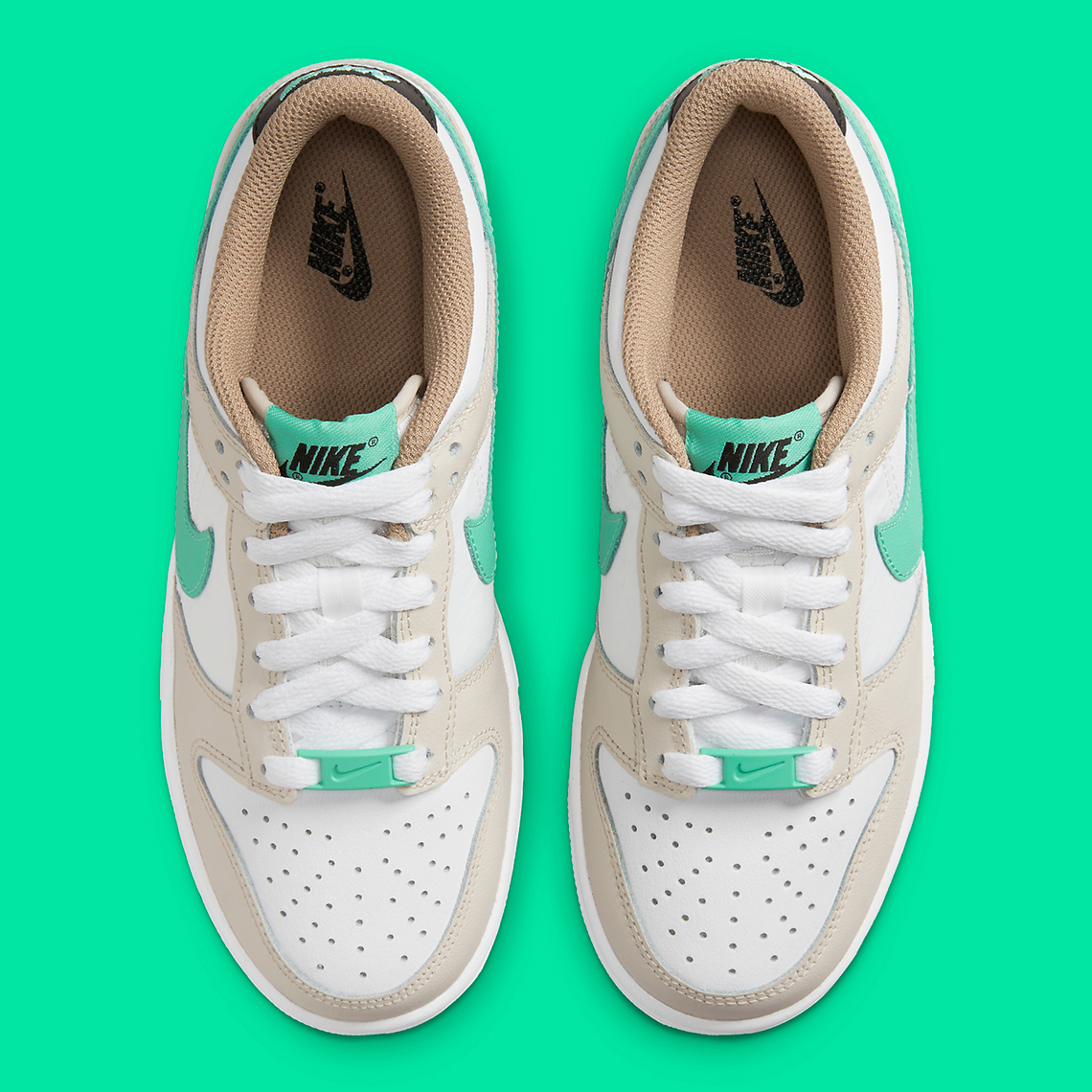 Nike Dunk Low Gs Tan White Green Dx6063 131 7