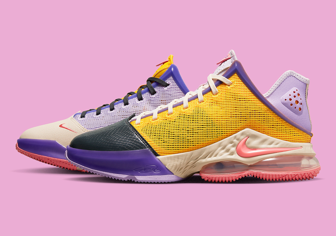 Another Mismatched Nike LeBron 19 Low Appears In Lakers Colors