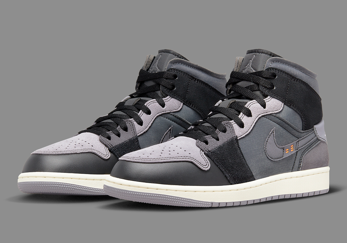 Official Images Of The Air Jordan 1 Mid "Inside Out" In Black