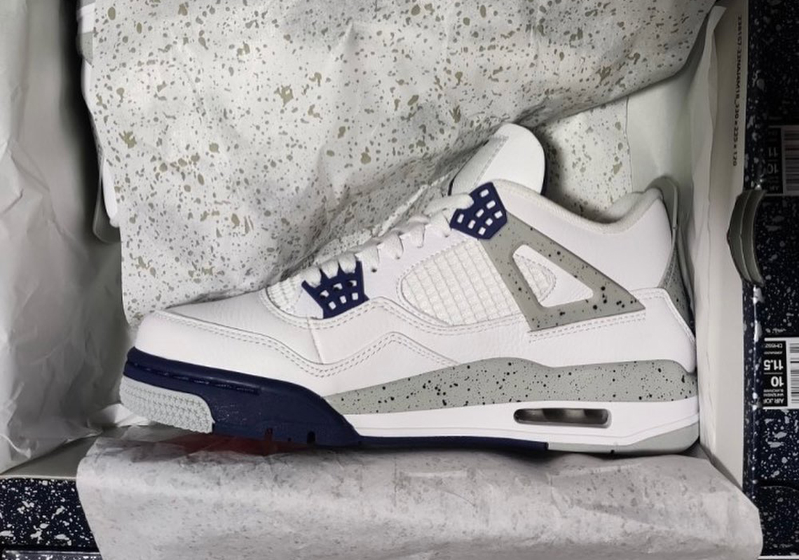 Air Jordan 4 White Navy 2