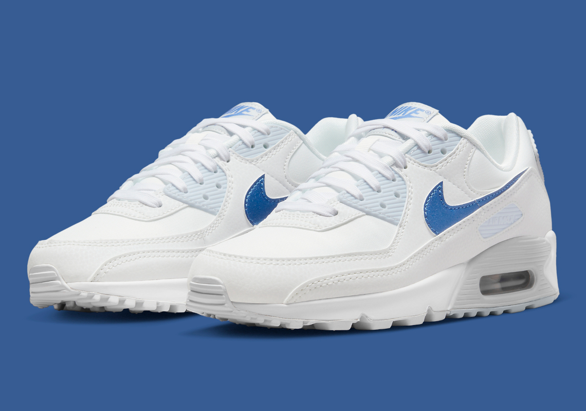 Nike Applies "Metallic Blue" Swooshes To The Air Max 90