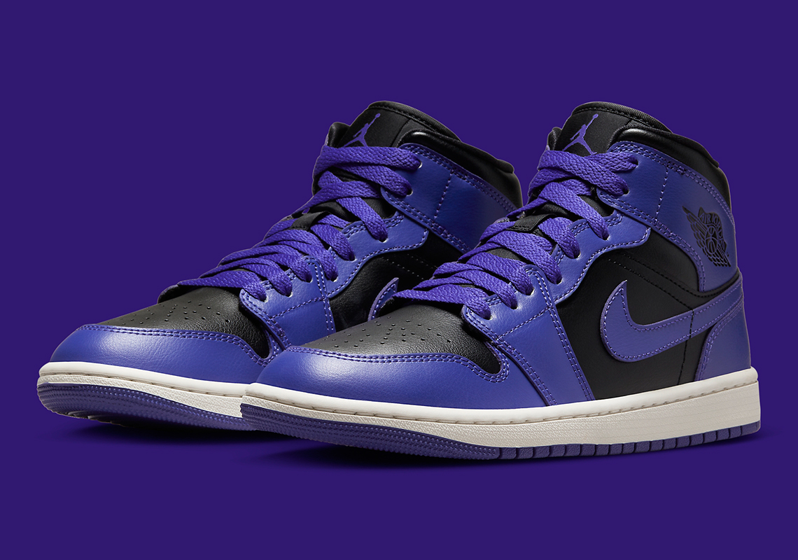 Air Jordan 1 Mid Gets Dressed In Court Purple And Black