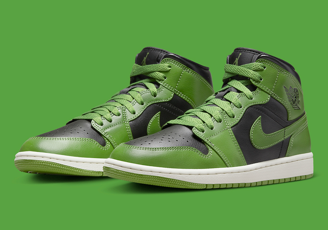 This Women's Air Jordan 1 Mid Gets A "Green/Black" Colorway