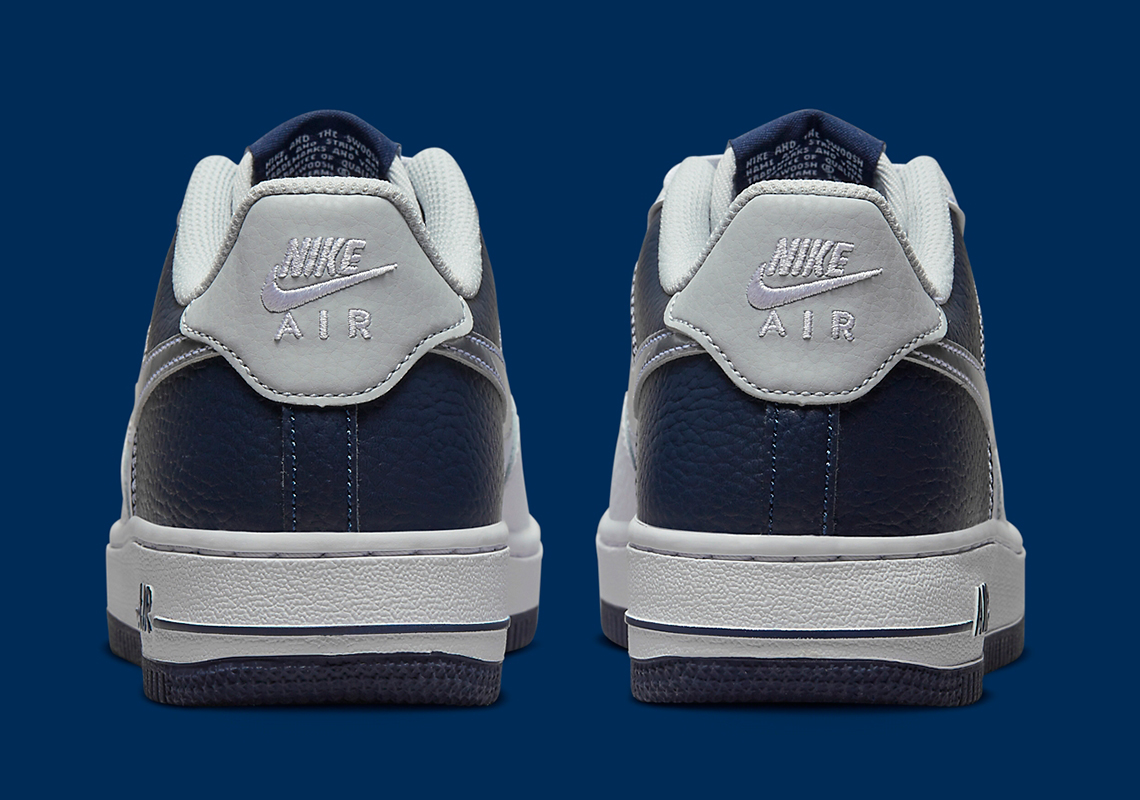 Nike Air Force 1 Low Gs White Silver Navy Dq6048 100 1