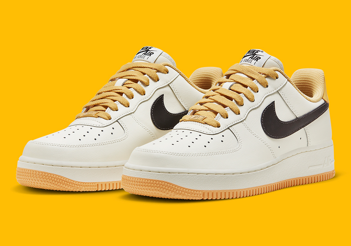 Nike Air Force 1 Low Sail Gold Black Fd9063 101 1