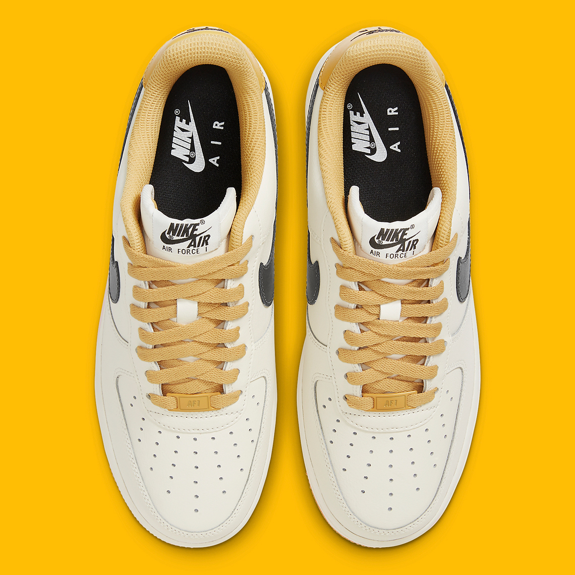 Nike Air Force 1 Low Sail Gold Black Fd9063 101 3