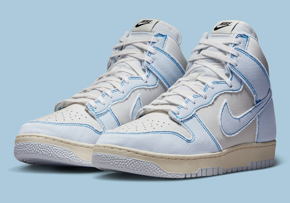 The Nike Dunk High 1985 Gets Draped In Faded "Blue Denim"