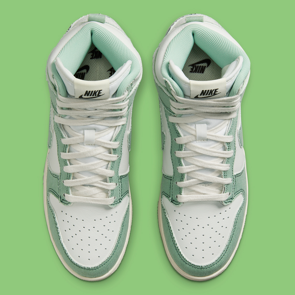 Nike Dunk High 1985 Green Denim Dv1143 300 1