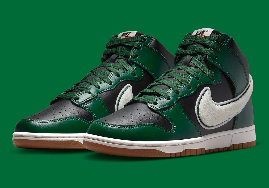 Pine Green Arrives On The Nike Dunk High "Chenille"