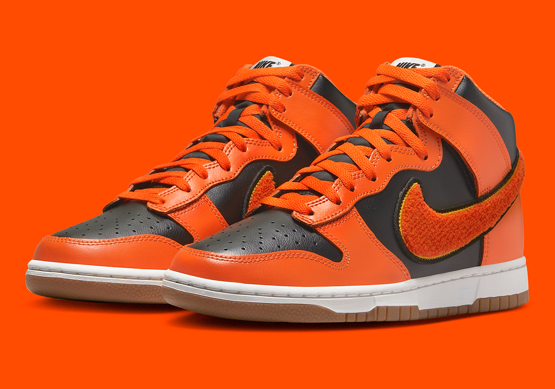 Nike Dunk High Chenille Swoosh Orange Dr8805 002 6