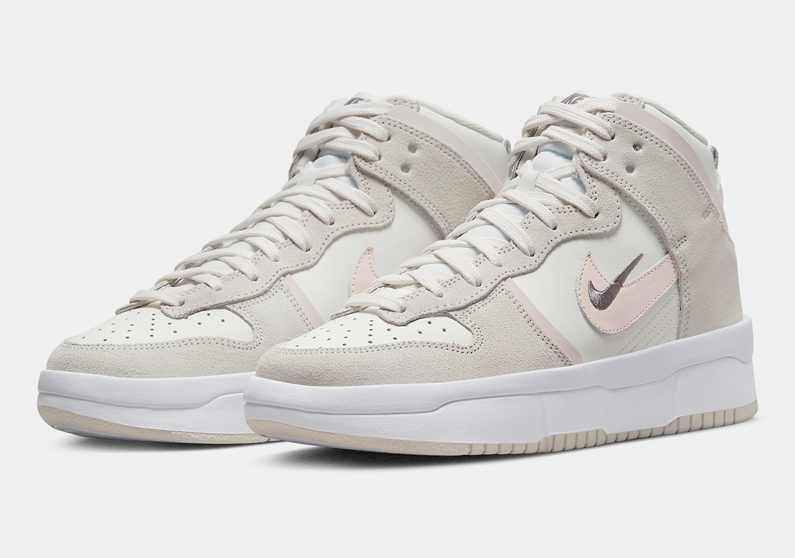 "Flat Pewter"-Colored Suede Overtakes This Nike Dunk High Up