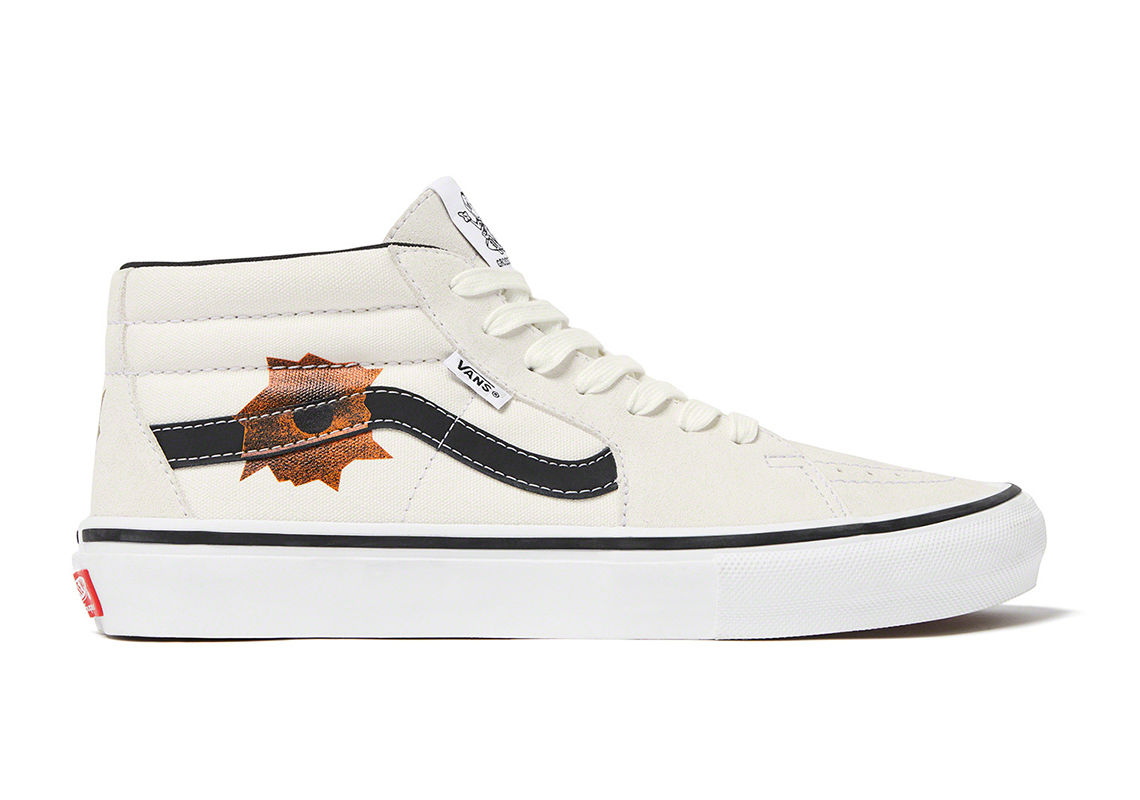 Supreme Nate Lowman Vans Skate Grosso Mid White Release Date 1