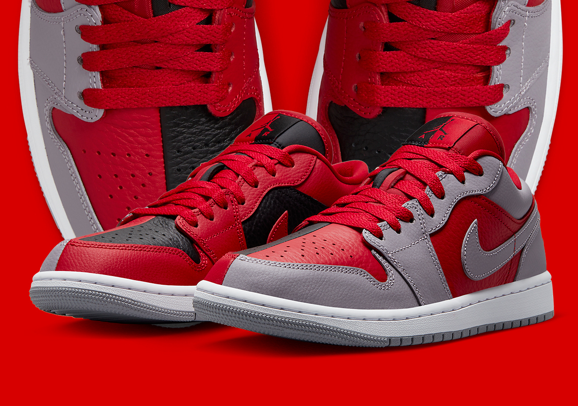 Air Jordan 1 Low SE "Split" Alternates Grey And Red