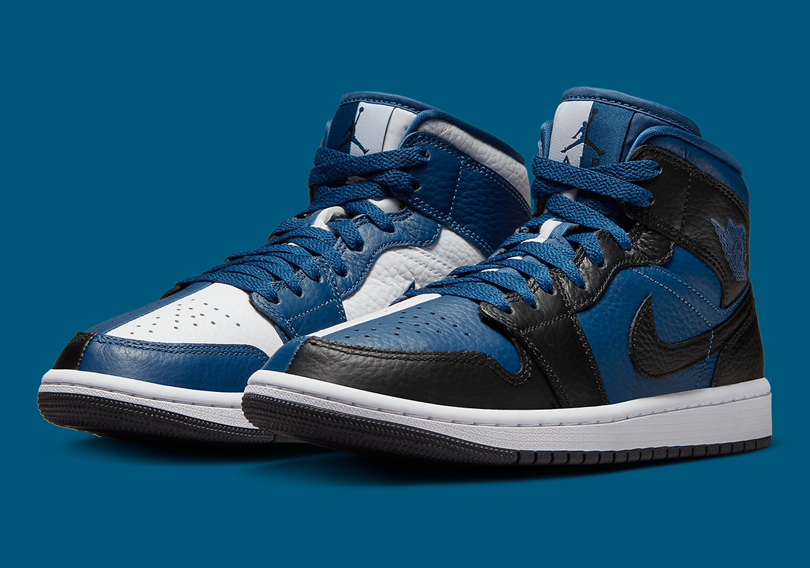 Air Jordan 1 Mid Se Split Blue Black White Dr0501 401 1