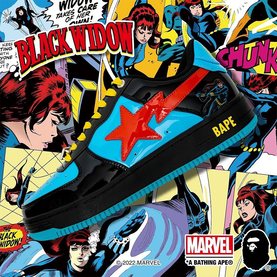 Marvel Bape Bapesta Black Widow