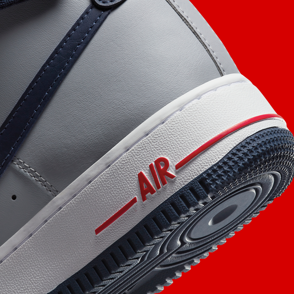 Nike Air Force 1 High Grey Navy Red Dz7338 001 3