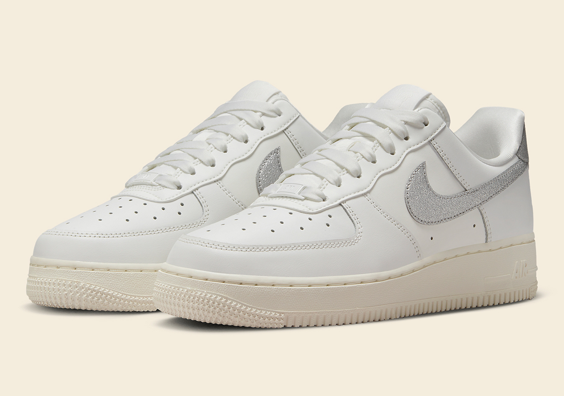 An Aged Look Is Added To The Nike Air Force 1 Low "Silver Swoosh"