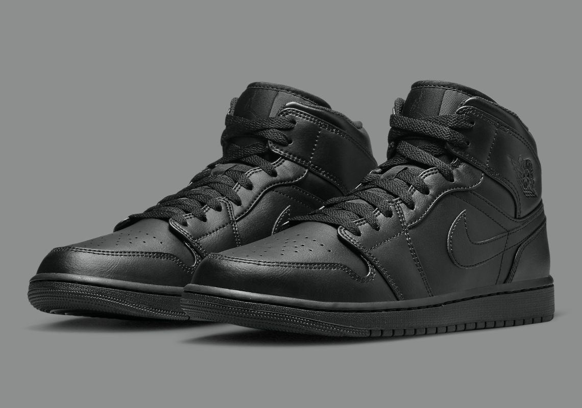 The "Triple Black" Air Jordan 1 Mid Returns September 27th