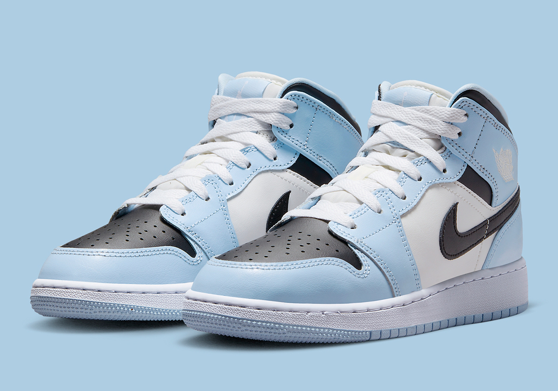 The Air Jordan 1 Mid GS Receives A Cool Wave of “Ice Blue”