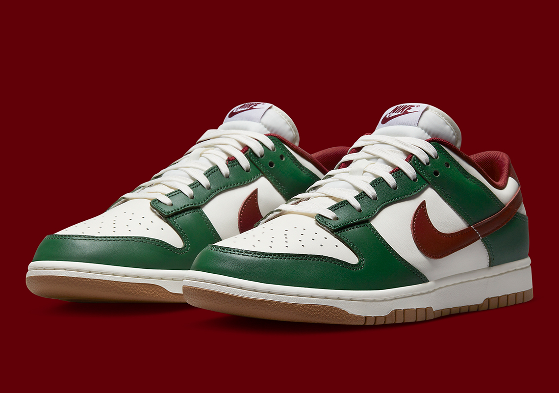 Nike Outfits The Dunk Low In "Gorge Green" And "Team Red"