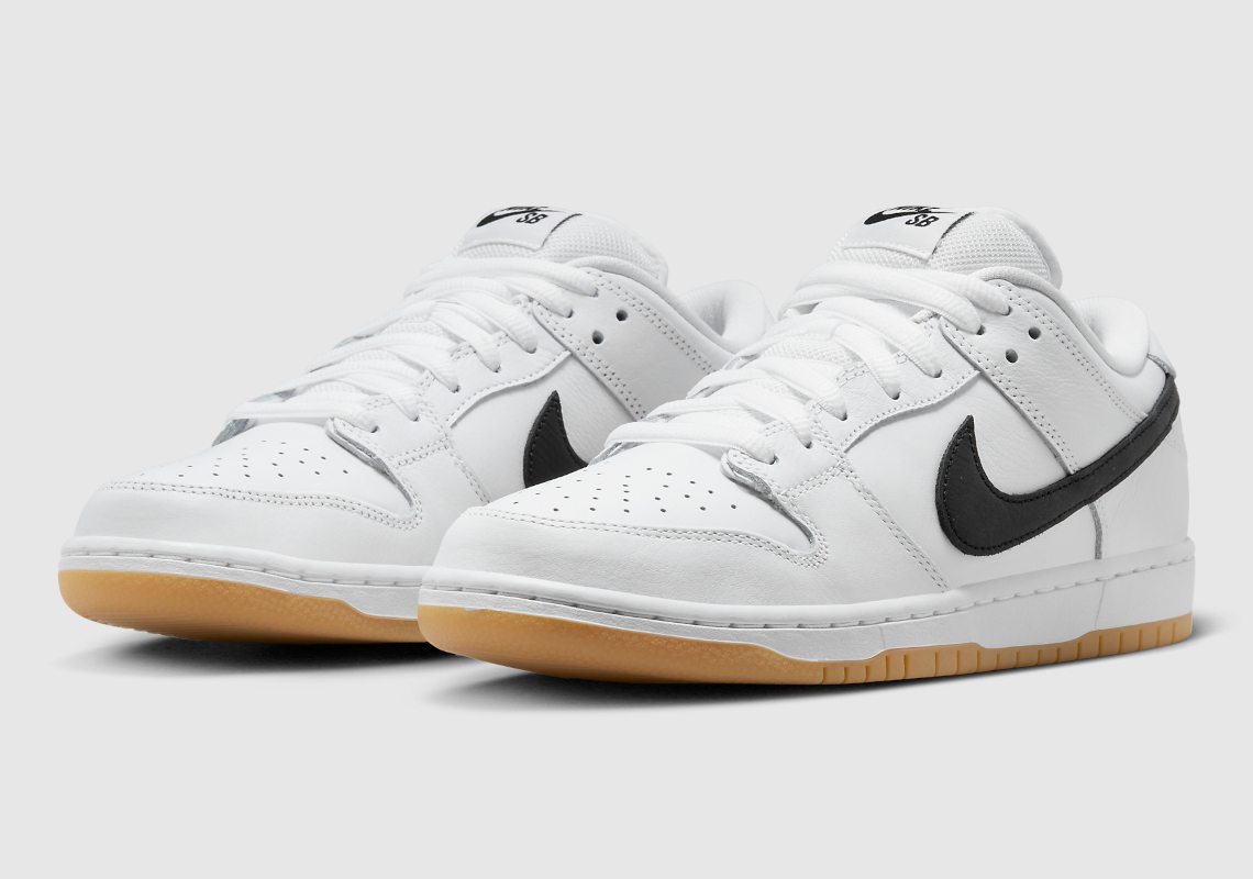 Nike SB Outfits Its Latest Dunk Low "White/Black" With Gum Bottoms