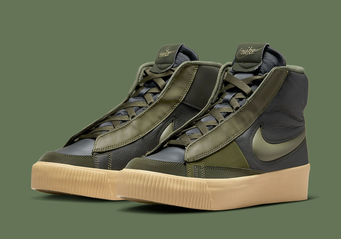 Premium Elements Reimagine The Women's Exclusive Nike Blazer Mid Vintage "Olive"