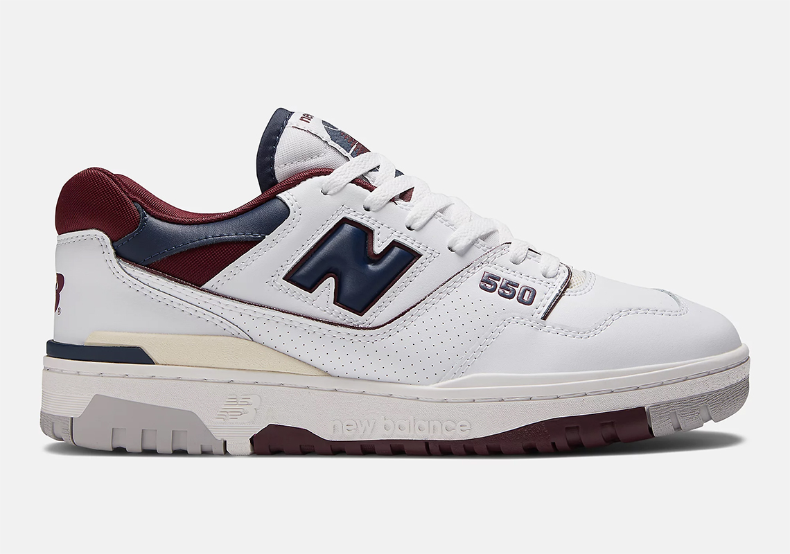 New Balance 500 White Navy Maroon 1