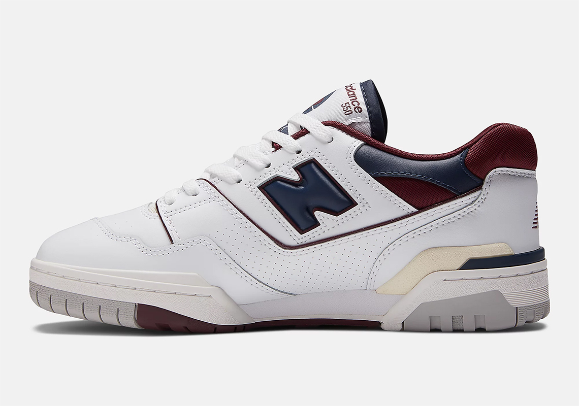 New Balance 500 White Navy Maroon 2