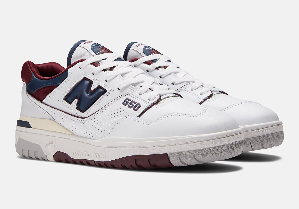 Navy And Maroon Give The New Balance 550 A Prep-School Look