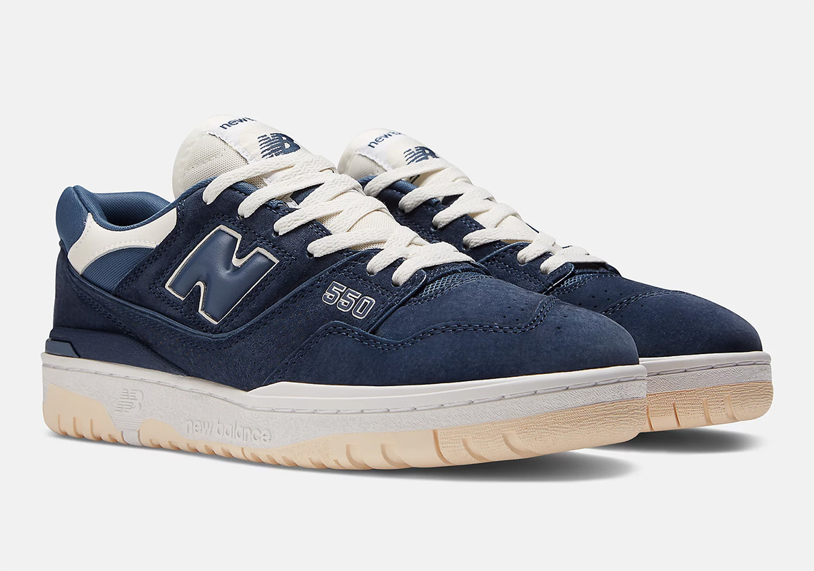 New Balance 550 Navy Suede 4