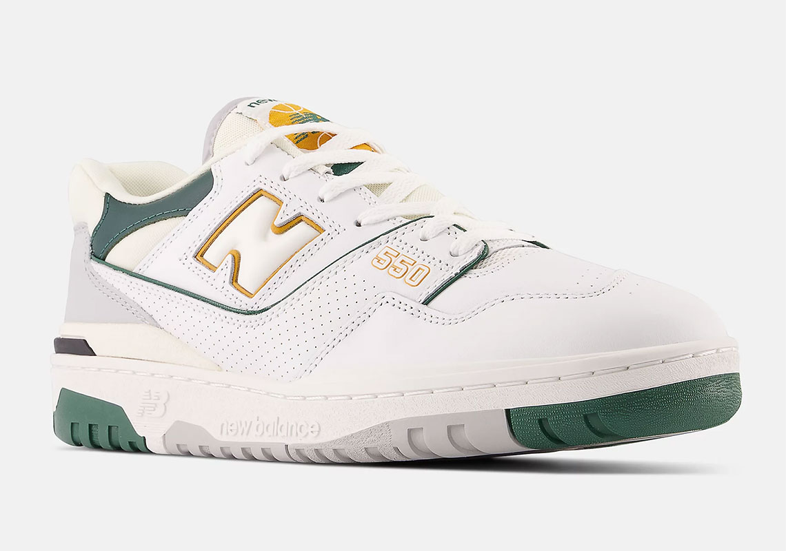 New Balance 550 White Green Yellow Bb550 Pwc 4