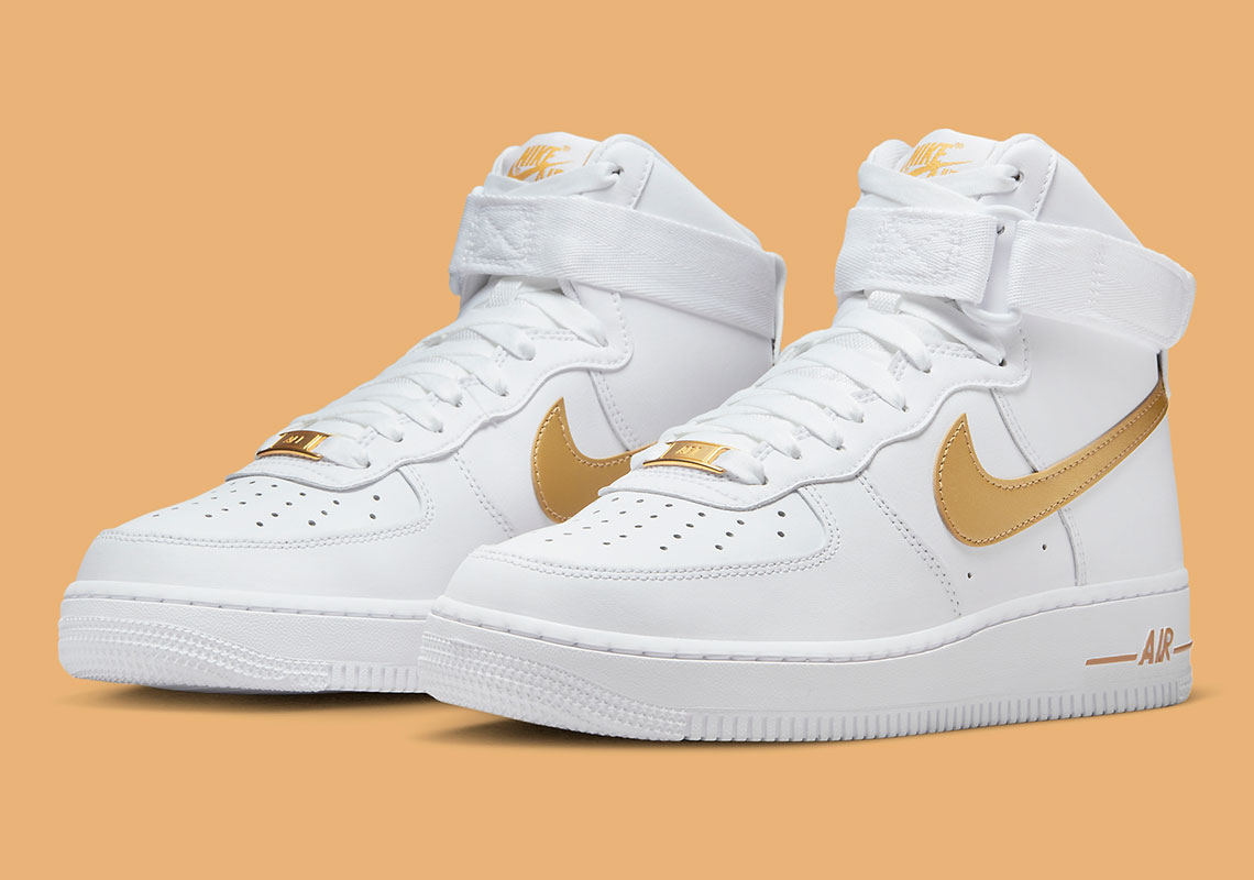 The Women's Nike Air Force 1 High "Metallic Gold" Is Available Now