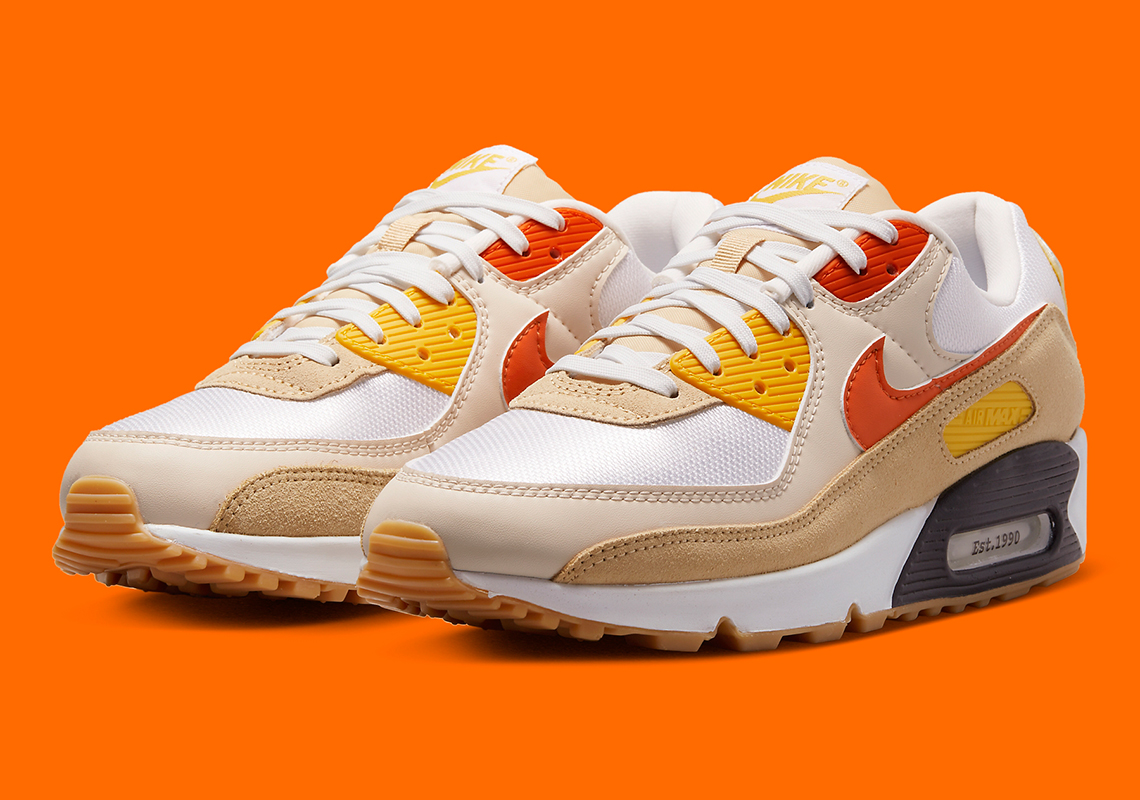 Nike Air Max 90 Summit White Safety Orange Sesame Fb4315 100 10