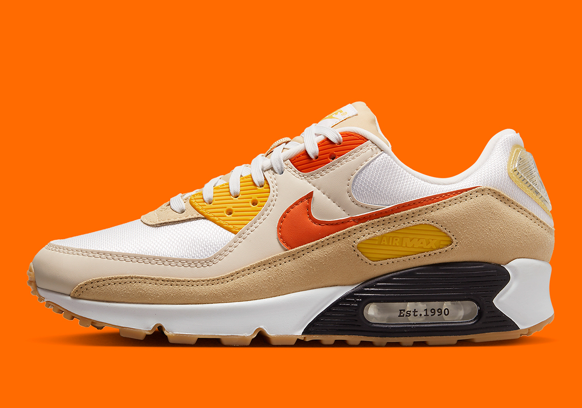 Nike Air Max 90 Summit White Safety Orange Sesame Fb4315 100 8